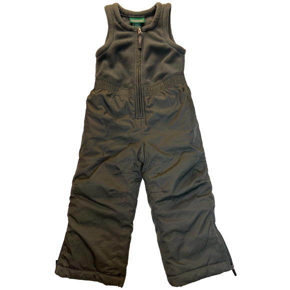 LL Bean Toddler Bibs Size 2T, Unisex/grow cuffs/ski/cold weather play/green euc - Picture 1 of 4
